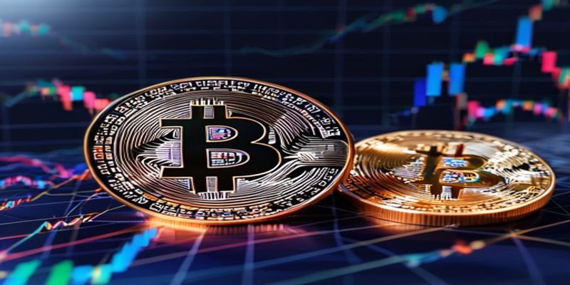 Chart showing Bitcoin ETF performance vs spot Bitcoin price over 12 months, highlighting premium/discount and tracking error